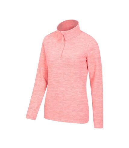 Womens/ladies snowdon melange fleece top coral Mountain Warehouse