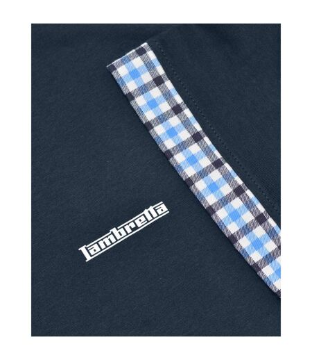 Mens ss25 gingham big & tall polo shirt navy Lambretta