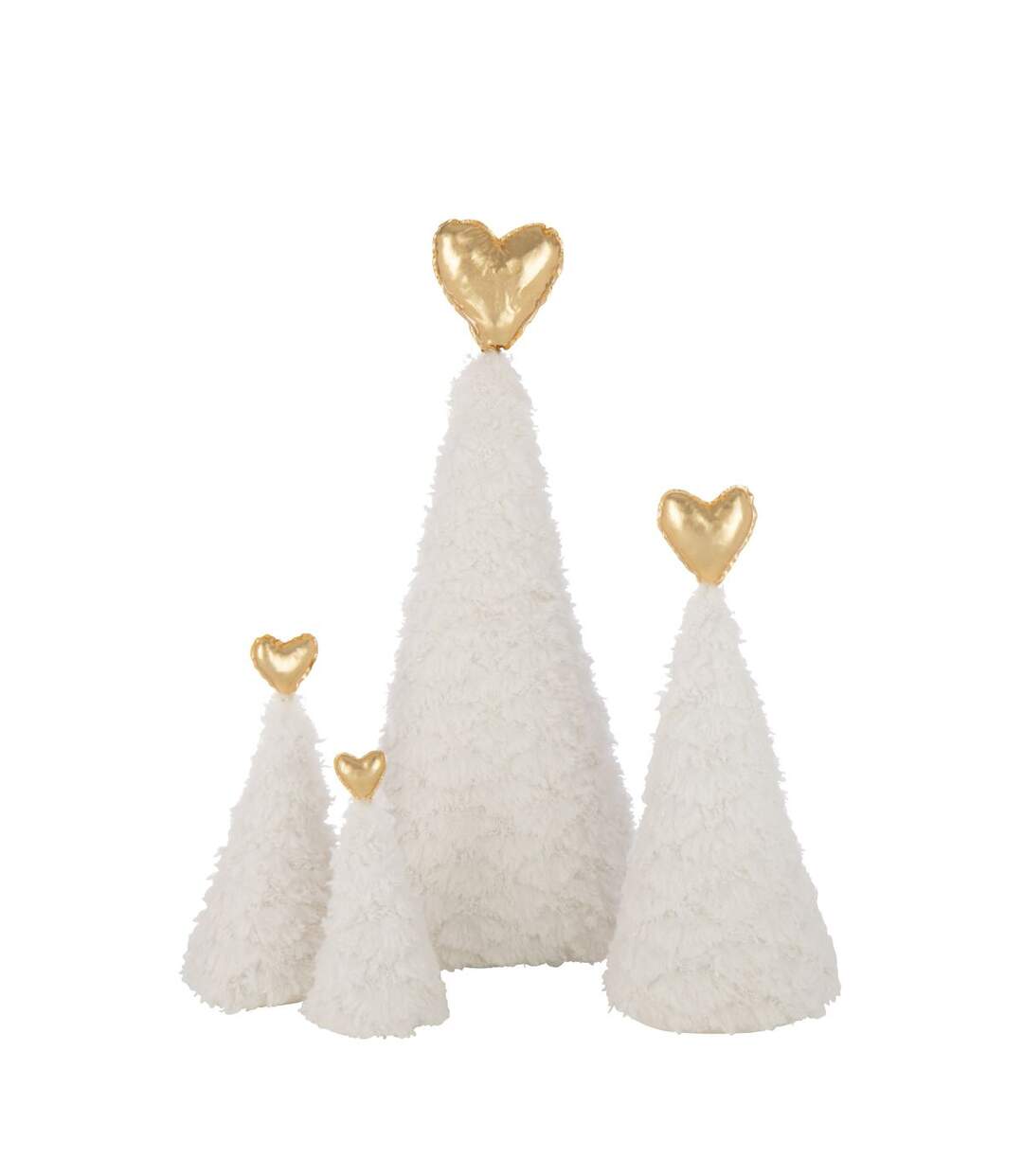 Sapin de Noël en Tissu Cœur 51cm Blanc-2