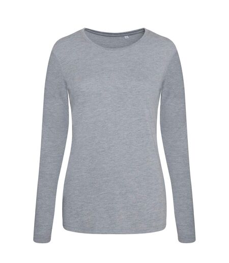 AWDis Womens/Ladies Girlie Long Sleeve Tri-Blend T-Shirt (Heather Grey) - UTPC2976