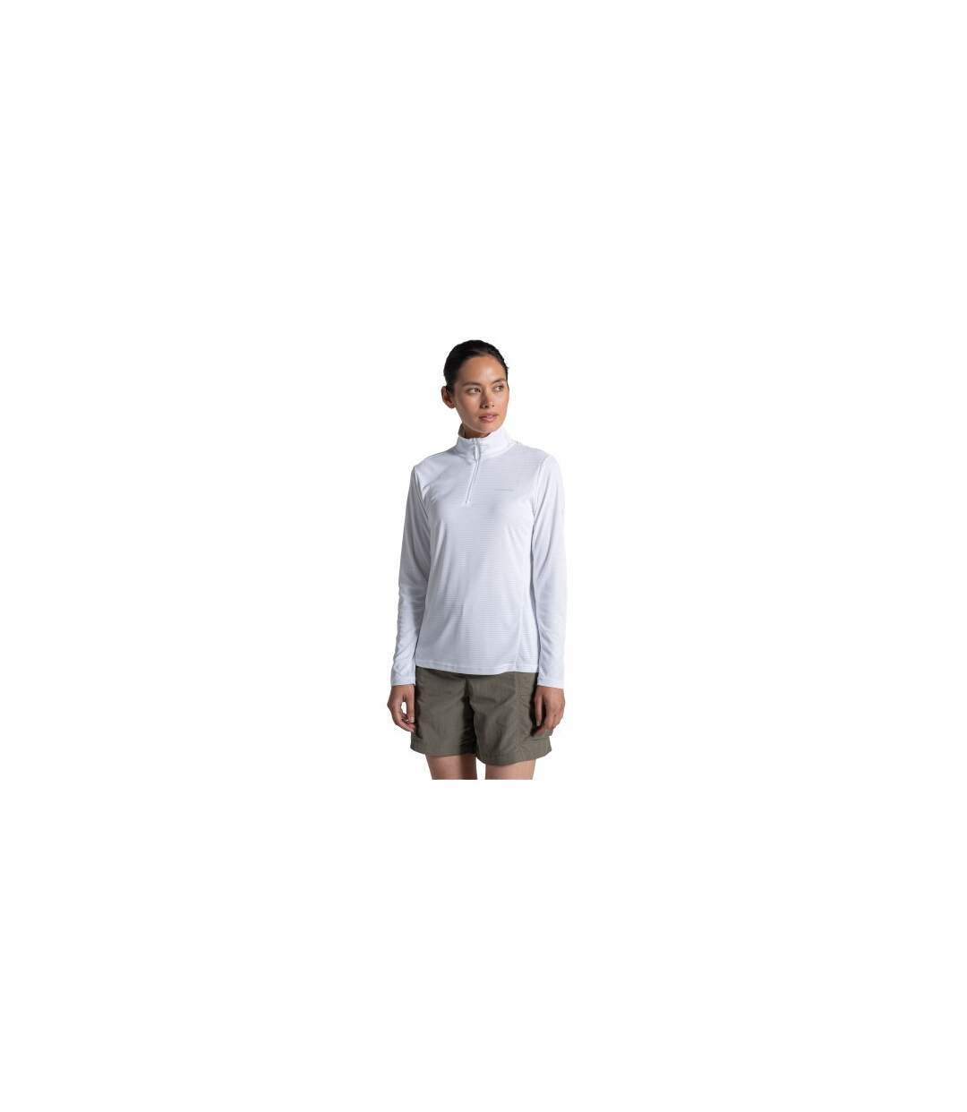 Womens/ladies Nosilife Half Zip Top White Craghoppers-1