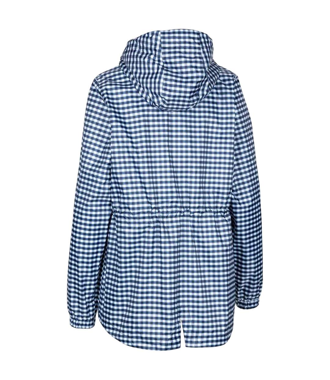 Imperméable À Capuche Ajustable Motif/style À Carreaux Niggle Femme Bleu Marine À Carreaux Trespass-2