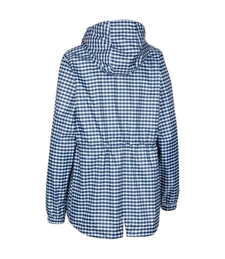 Imperméable À Capuche Ajustable Motif/style À Carreaux Niggle Femme Bleu Marine À Carreaux Trespass