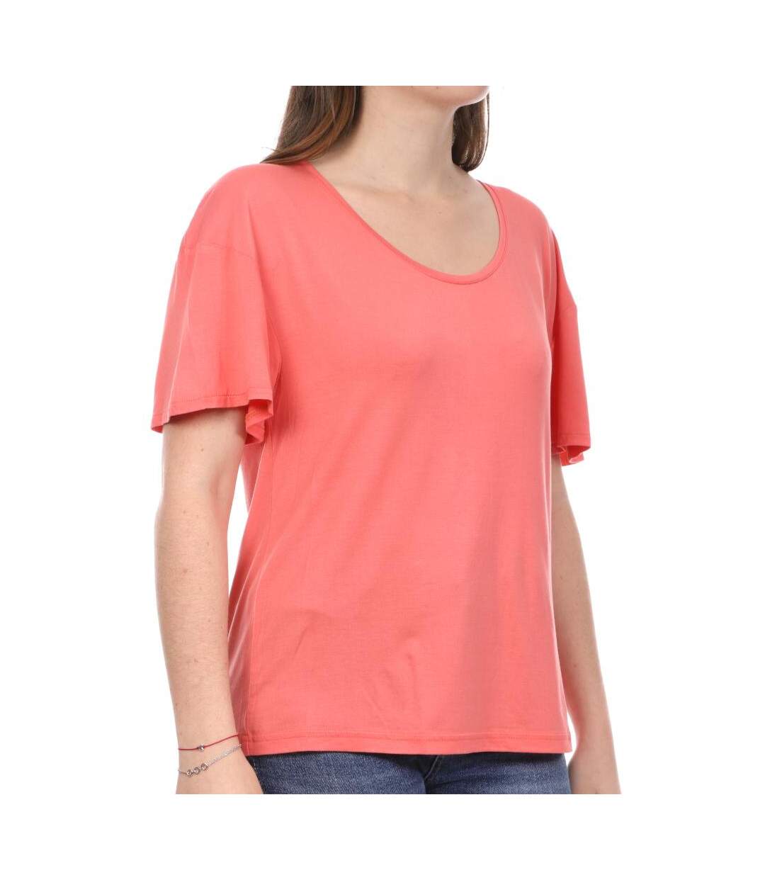 T-shirt Corail Femme Teddy Smith Tifani - M-1