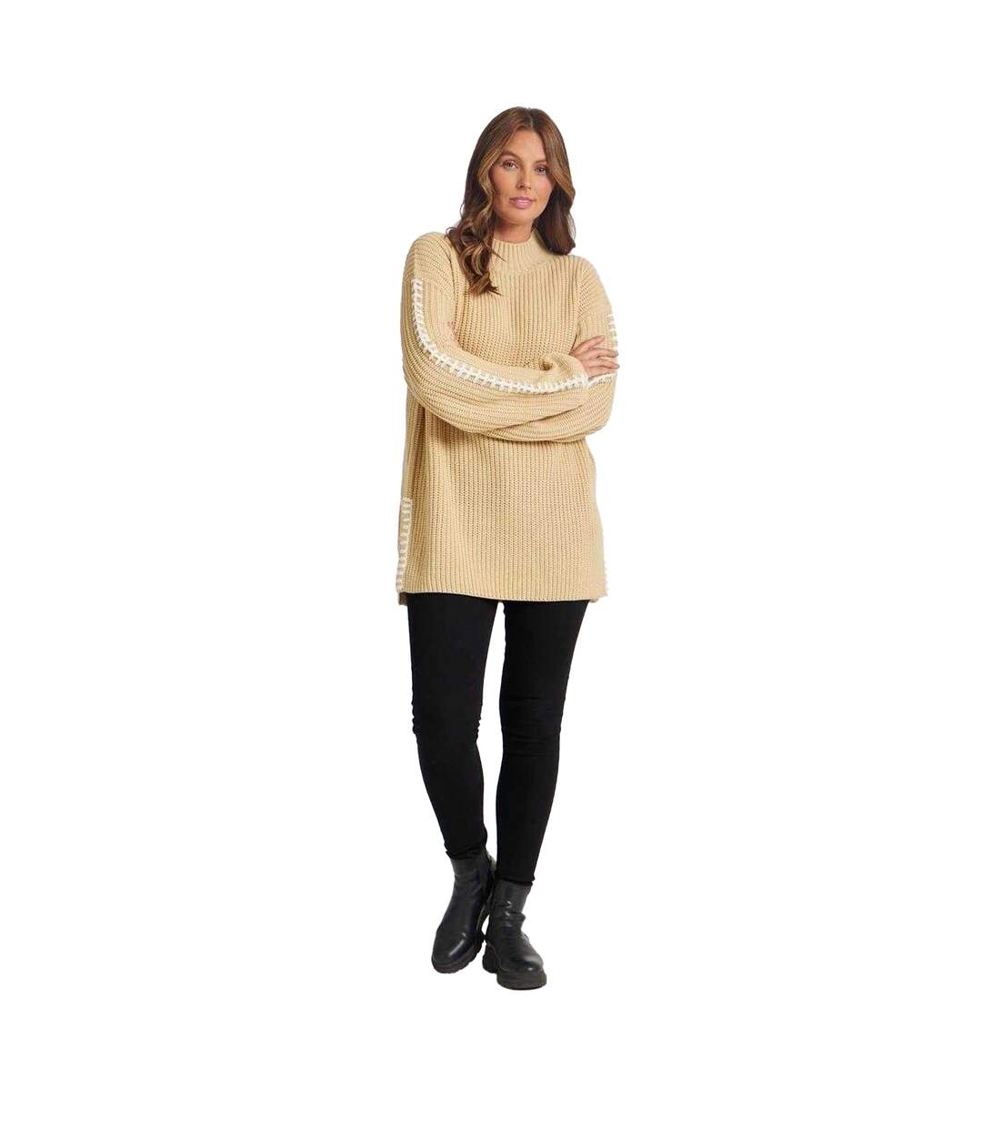 Pull Femme Beige Be You-4