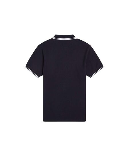 Polo Motif/style Double Pointe Homme Bleu Marine Foncé Fred Perry