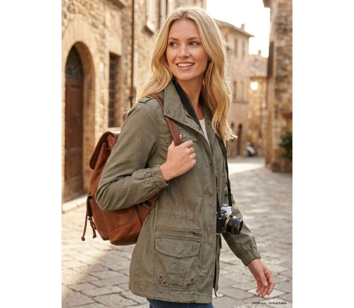 Veste Saharienne Femme Mayflower Media1 Kaki-4