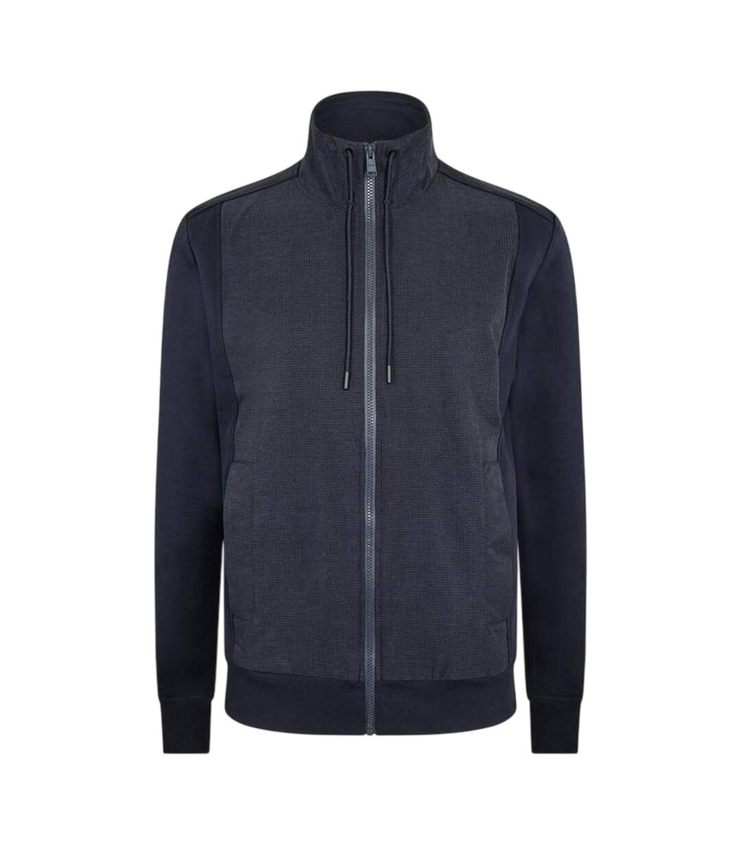 Mens Shepherd Woven Full Zip Sweatshirt Dark Blue Boss-1