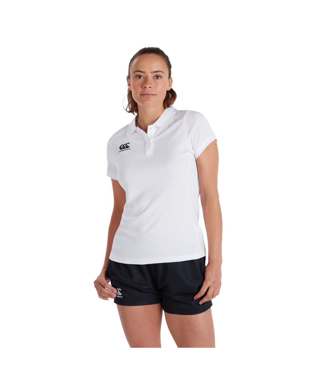 Womens/ladies Club Dry Polo Shirt White Canterbury-1