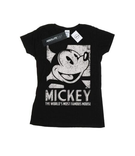 Disney T-shirt en coton Femme/Ladies Mickey Mouse Most Famous (Noir) - UTBI30904