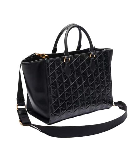 Sac à main noir femme lacoste lage maheki monogram