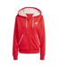 Womens/ladies Essential French Terry Full Zip Hoodie Ruby Red Adidas-2