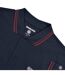 Polo Motif/style Rayure Contrastée Sur Bord Homme Bleu Marine Foncé Bordeaux Lambretta-3