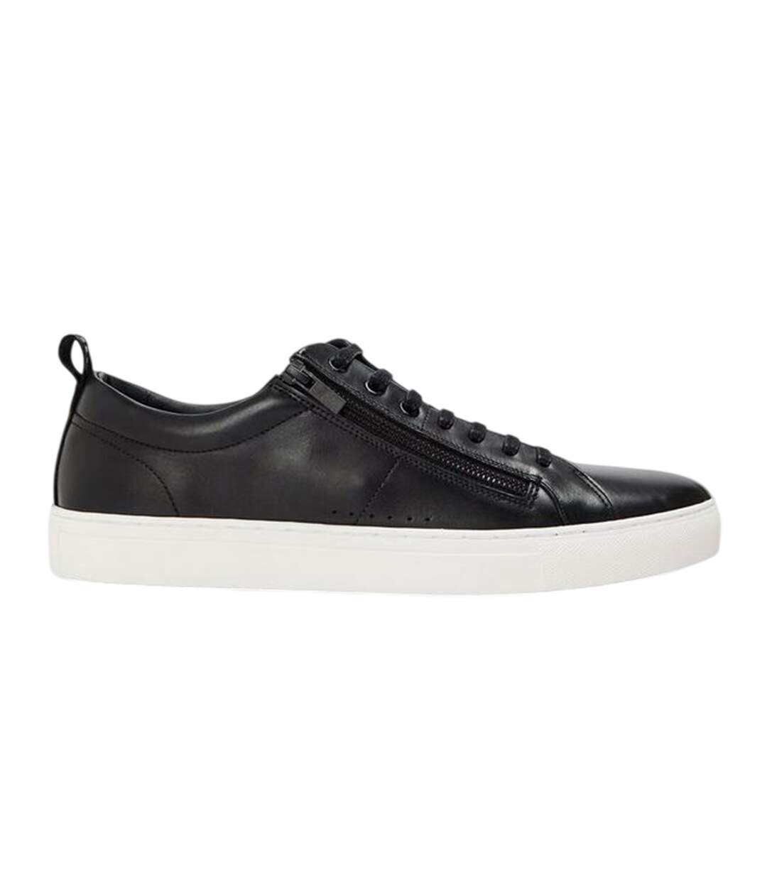 Mens Monk Leather Flat Trainers Black Hugo-1