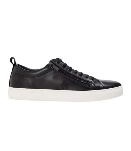Mens Monk Leather Flat Trainers Black Hugo