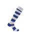 Chaussettes De Foot Motif/style Rayures Contrastées Homme Bleu Blanc Sondico-1