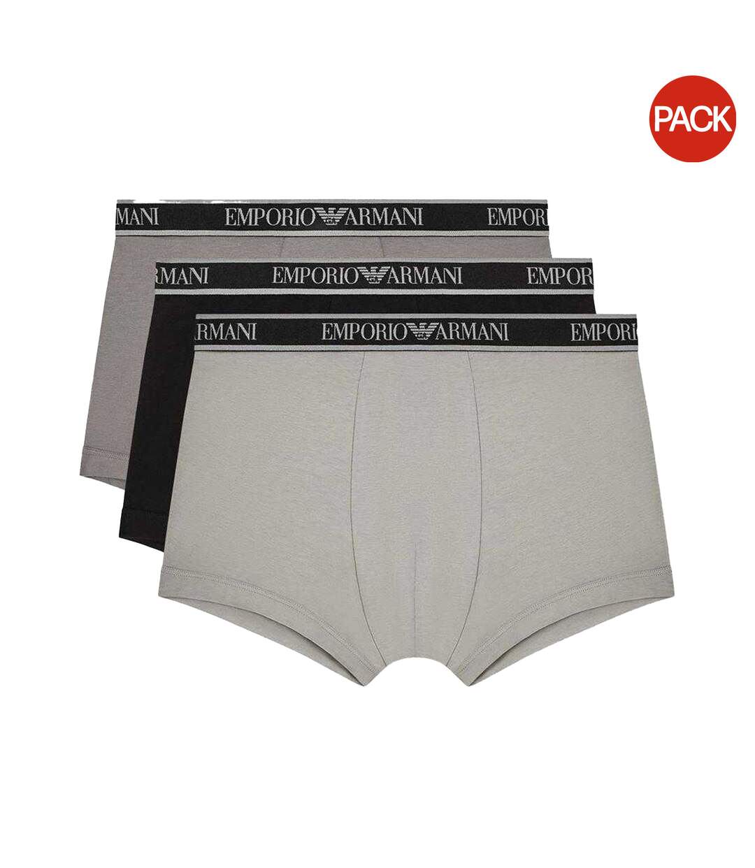 Lot De 3  Sous-vêtements Motif/style Logo Core Homme Noir Gris Emporio Armani-1