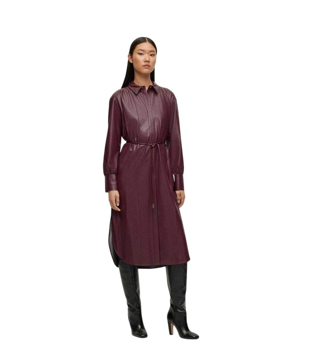 Robe Chemisier Mi-longue Dibanora Femme Rouge Boss-1