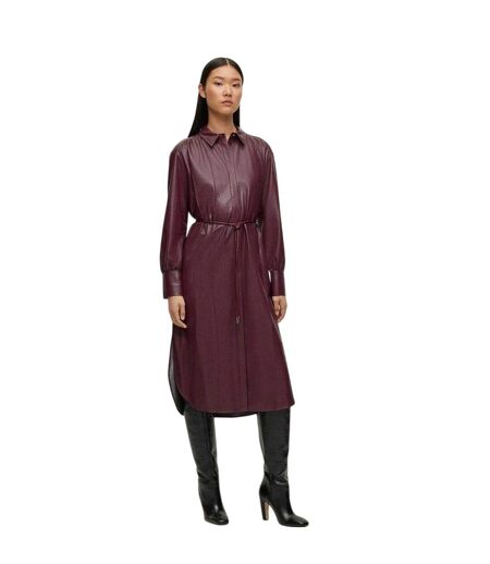 Robe Chemisier Mi-longue Dibanora Femme Rouge Boss