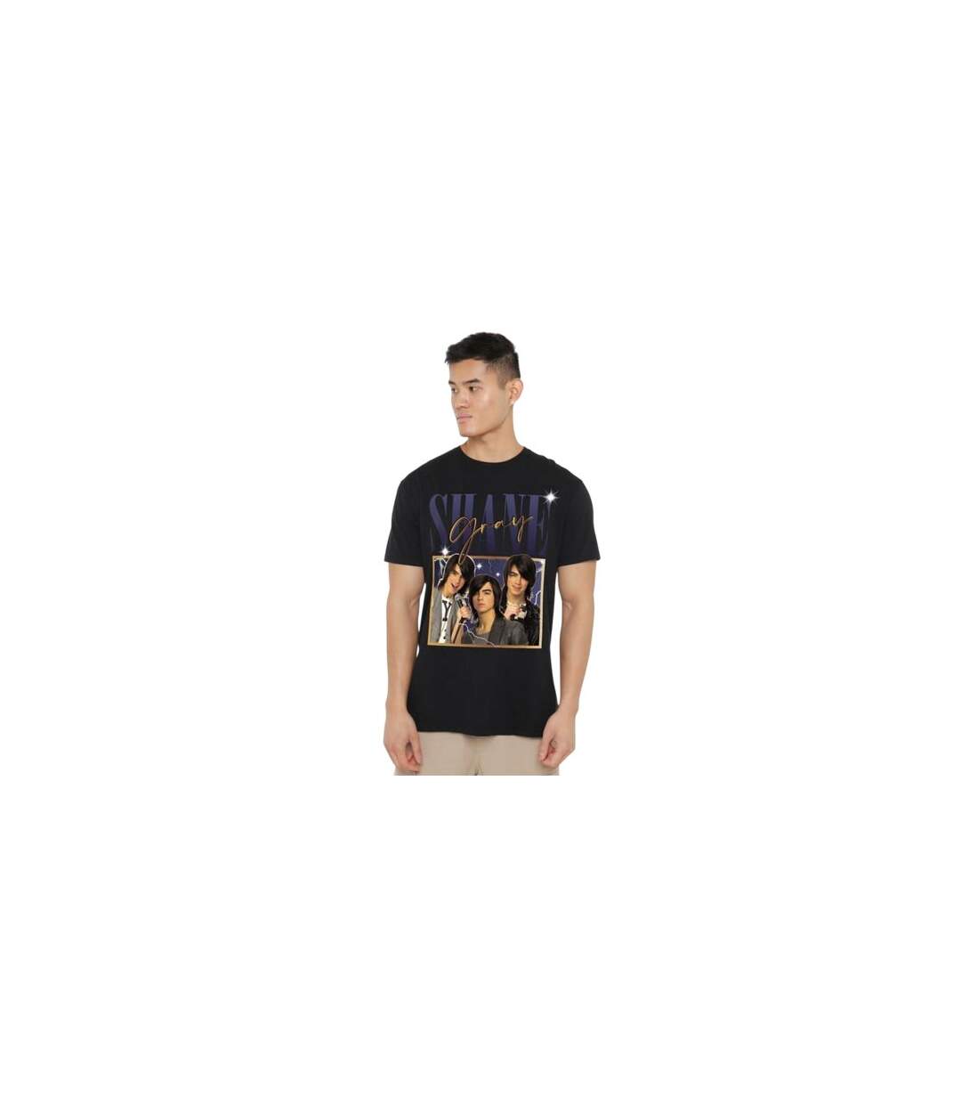 T-shirt Motif Shane Femme Noir Camp Rock-1
