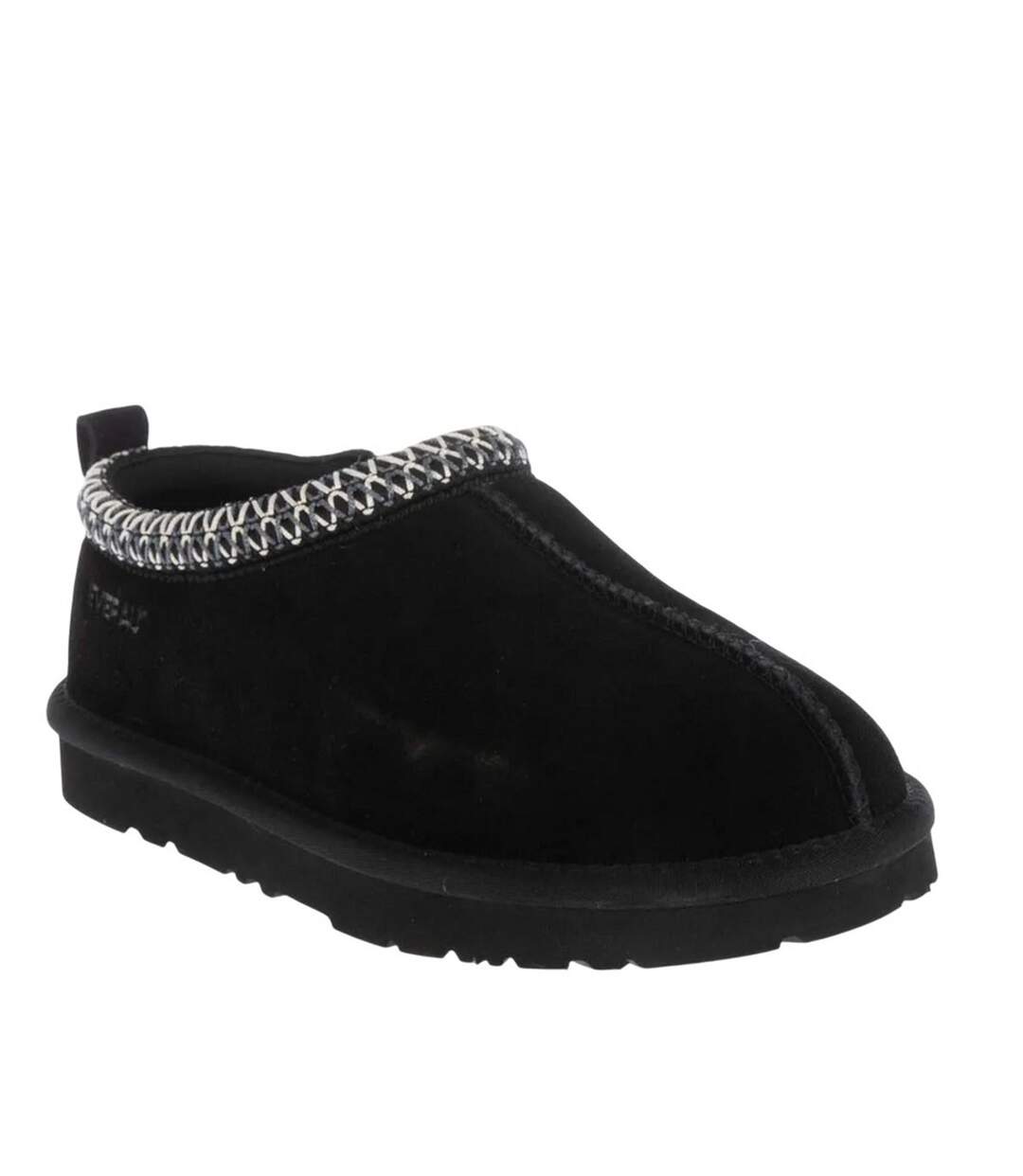 Womens/ladies Wigeon Cow Suede Slippers Black EverAu-1