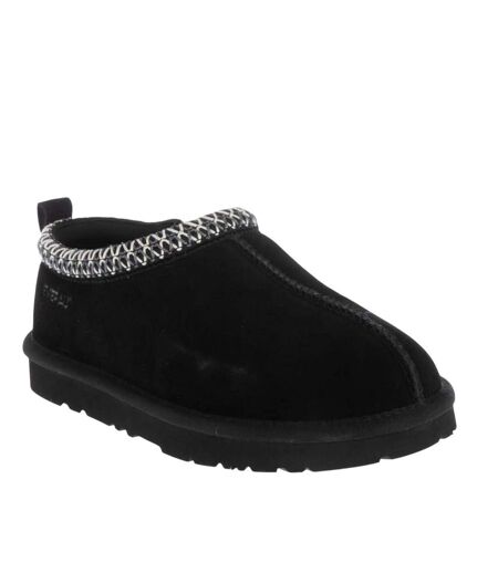 Womens/ladies Wigeon Cow Suede Slippers Black EverAu