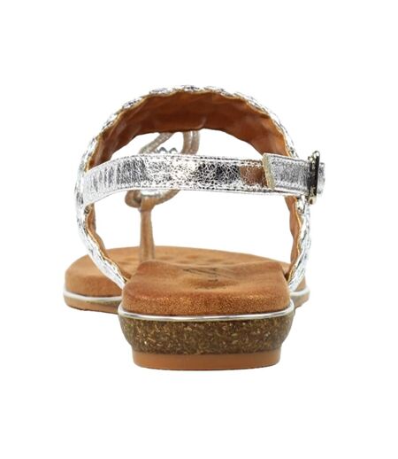 Sandales dawley femme argenté Lunar