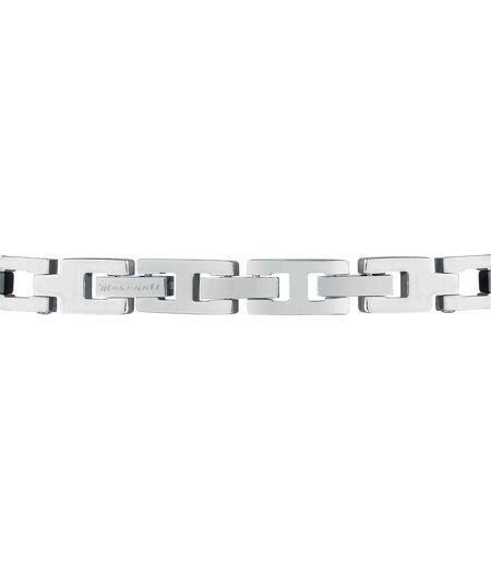 Mens Enamelled Link Bracelet One Size Silver Maserati