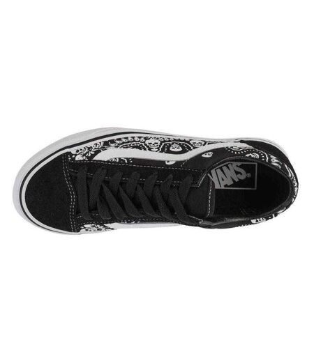 Womens/ladies Bandana Skull Trainers Black Vans