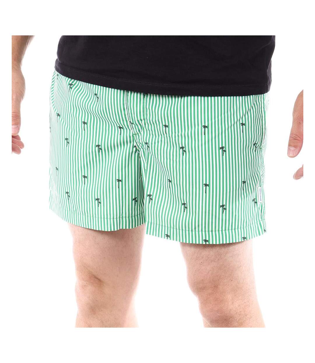 Short de bain vert homme jack & jones pacific coast flamingo - l-1