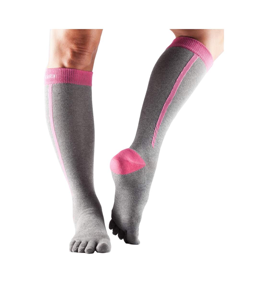 Toesox - Chaussettes de compression ZOE - Femme (Rose / Gris) - UTMQ640-1