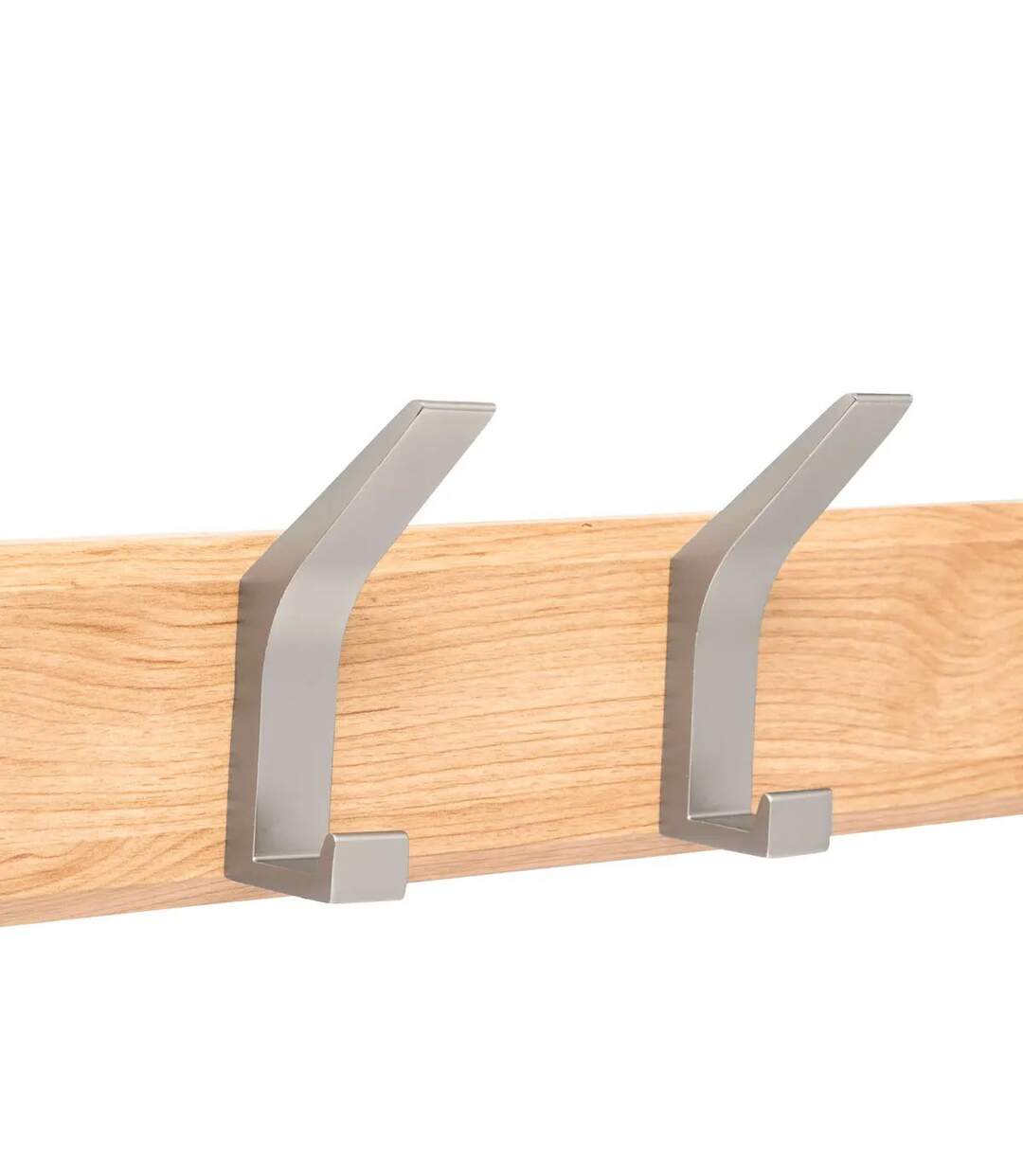 Patère 4 Tiges Effet Bois Ziny 45cm Naturel & Argent-2