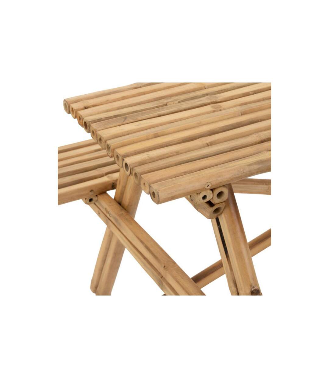 Table de Jardin & 2 Bancs Paradis 134cm Naturel-5