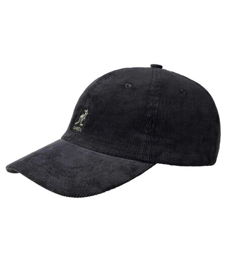 Embroidered Logo Corduroy Baseball Cap Black Kangol
