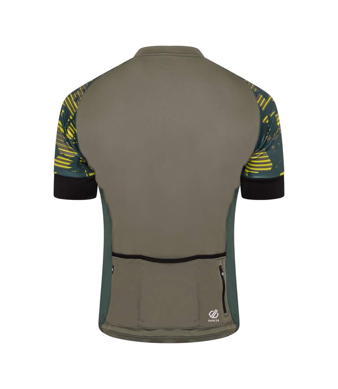 Maillot De Cyclisme Manches Courtes Raglan Motif/style Blocs De Couleurs Homme Gris Kaki Imprimé Dare 2B-2