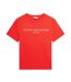 Womens/ladies Cropped Logo Cotton T-shirt Orange Tommy Hilfiger-2