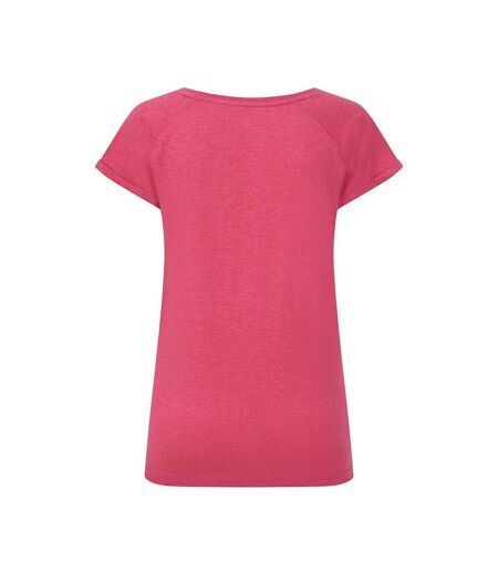 T-shirt Manches Roulées Motif/style Uni Femme Cerise Lazy Jacks