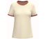 T-shirt à bords contrastés - Femme - PAT361 - beige ivoire et paprika-1