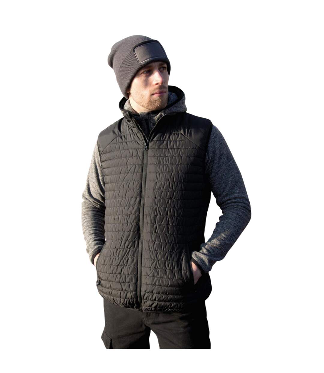 Veste Sans Manches Homme Noir Result Genuine Recycled-1