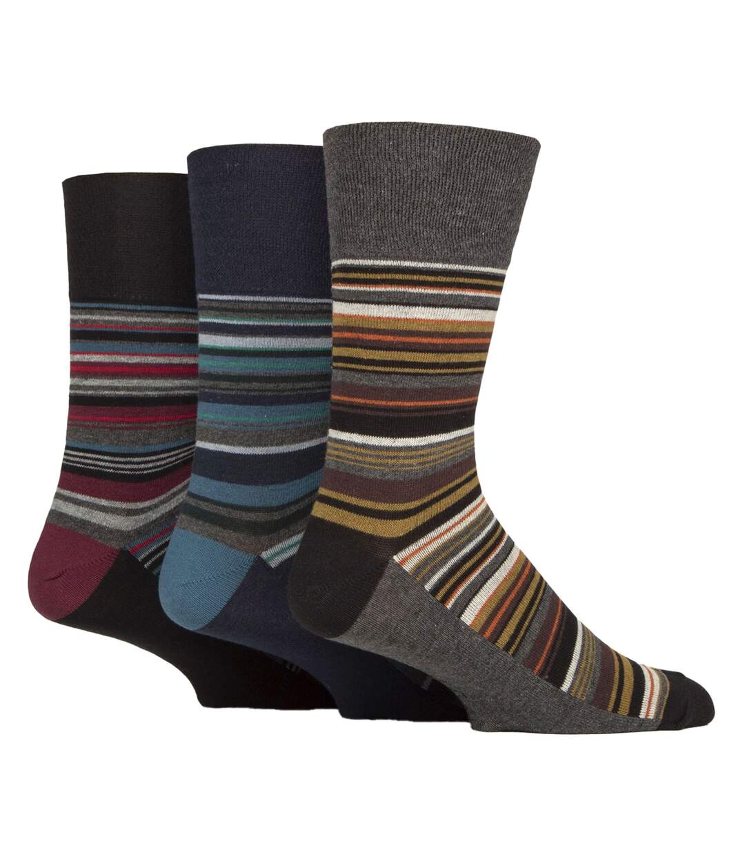 12 Pairs Mens Cotton Socks | Patterned Soft Non-Binding Everyday Socks-3