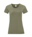 T-shirt Iconic Femme Olive Classique Fruit Of The Loom-1