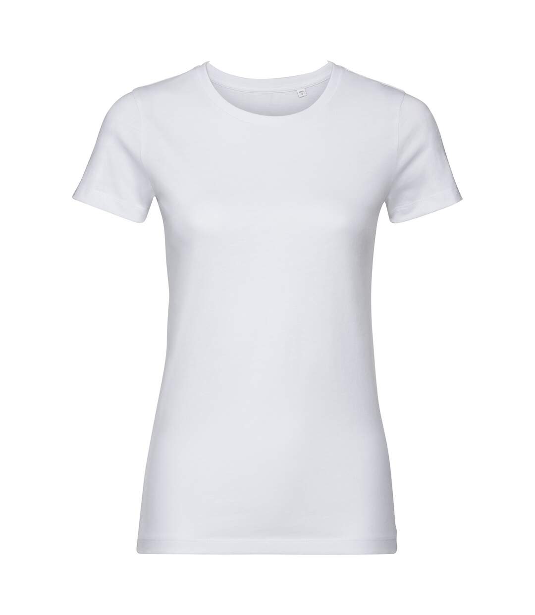 Womens/ladies Authentic Pure Organic Tee White Russell-1
