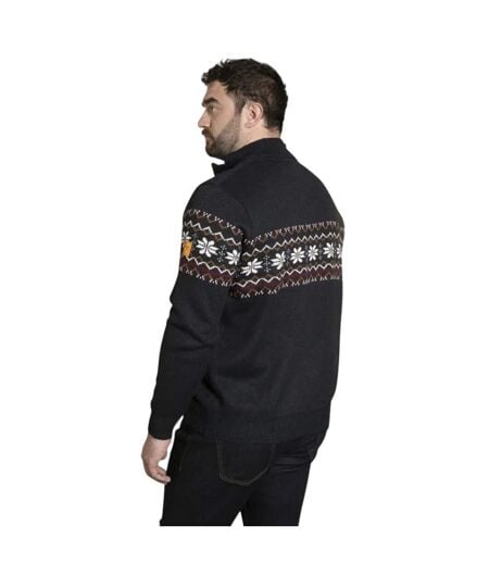 Sweat Motif/style Festif D555 Edinson Homme Bleu Marine Chiné Duke