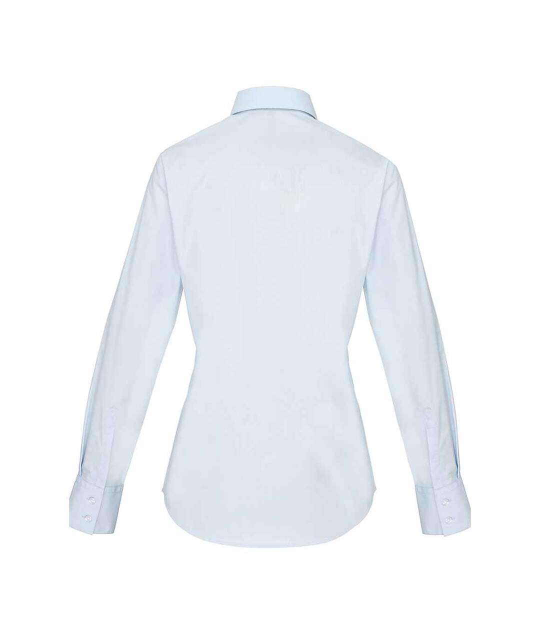 Womens/ladies Supreme Heavy Poplin Long Sleeve Work Shirt Light Blue Premier-2