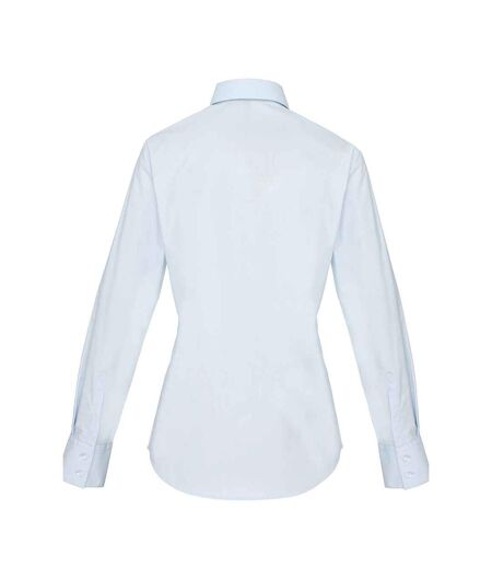 Womens/ladies Supreme Heavy Poplin Long Sleeve Work Shirt Light Blue Premier