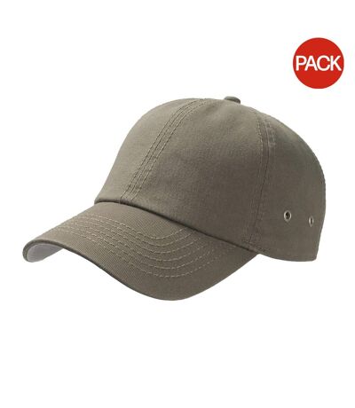 Atlantis Action 6 Panel Chino Baseball Cap (Pack of 2) (Olive) - UTAB428
