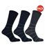 Pack of 3  Mens extra wide striped socks  shades of blue Simply Essentials