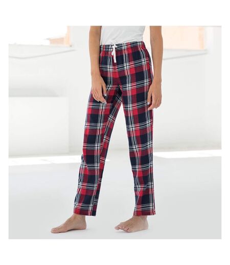 Femme Rouge Bleu Marine Skinnifit Pantalon De Pyjama Tartan