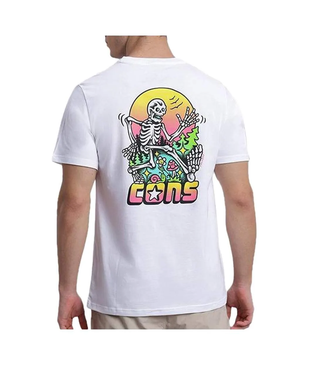 T-Shirt blanc homme converse skeleton-2