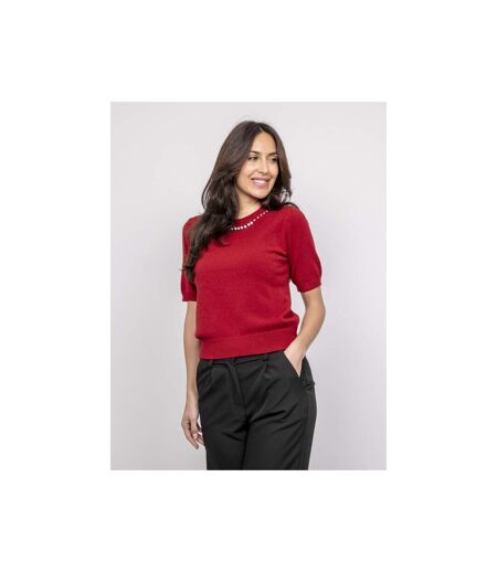 Pull manche courte strass au col KACOOPER - Dona X Lisa